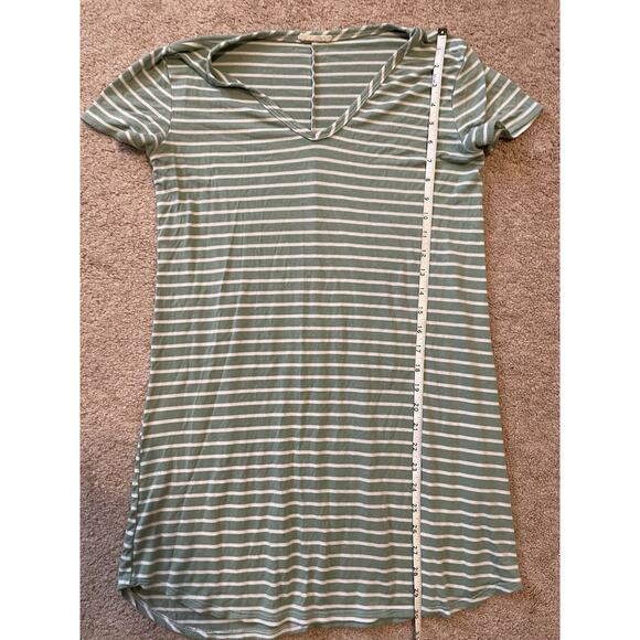 Olivia Rae Green & White Striped Dress Size Medium, Made in USA - Picture 4 of 7
